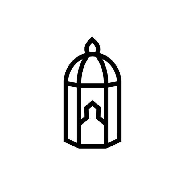 Σήμα του Ραμαζάνι Καρίμ Αραβικός φανός-εικονίδιο φωτός Τζαμί — Διανυσματικό Αρχείο