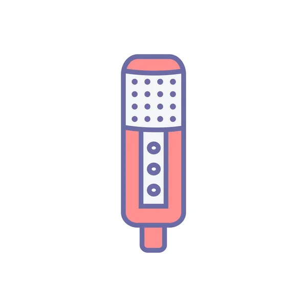 Microphone icon vector - Fill outline — Stock Vector