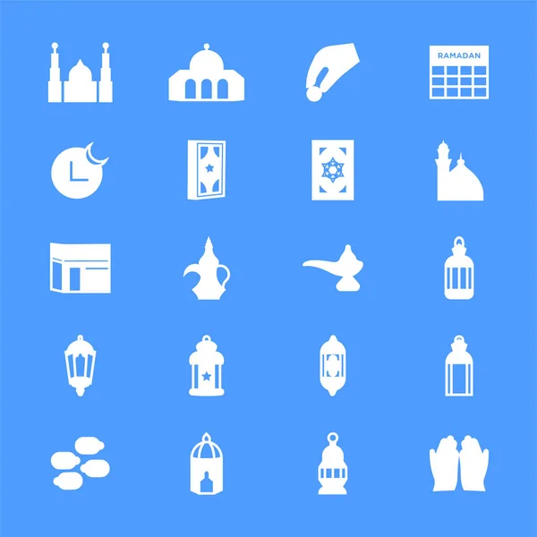 Ensemble d'icônes Ramadan Kareem - Ensemble d'icônes islamiques vecteur — Image vectorielle