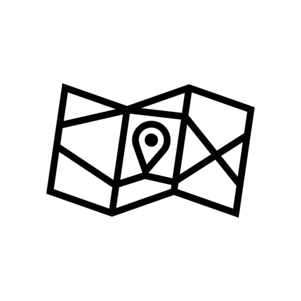 Mappa icona - Perno di posizione con mappa segno - vettore — Vettoriale Stock