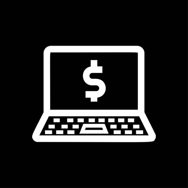 Laptop mit Dollarzeichen - Vektor — Stockvektor