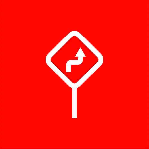 Ícone de sinal de estrada - sinal de aviso de estrada - vetor —  Vetores de Stock