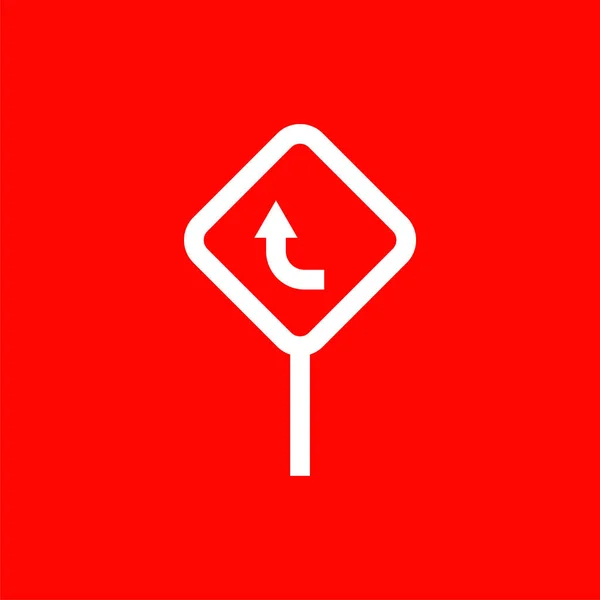 Ícone de sinal de estrada - sinal de aviso de estrada - vetor —  Vetores de Stock