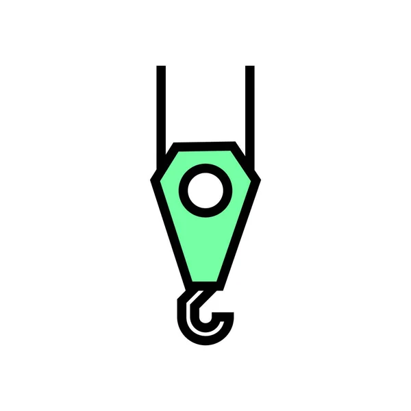 Grúa icono signo de gancho - vector — Vector de stock