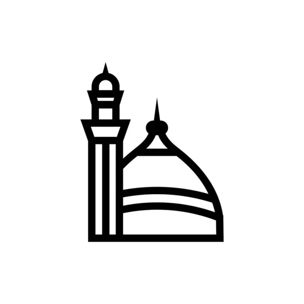 Mosque icon vector - Islamic prayer house sign