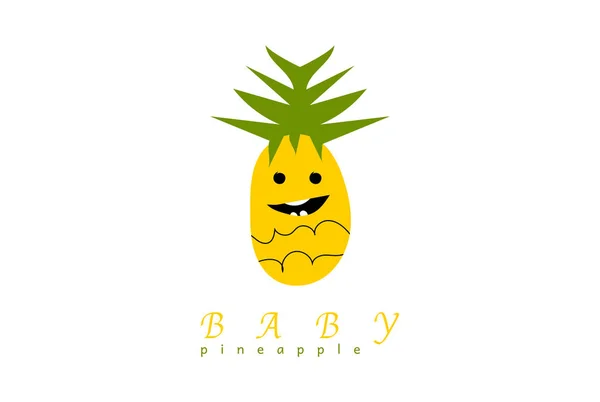 Sevimli ananas düz illüstrasyon