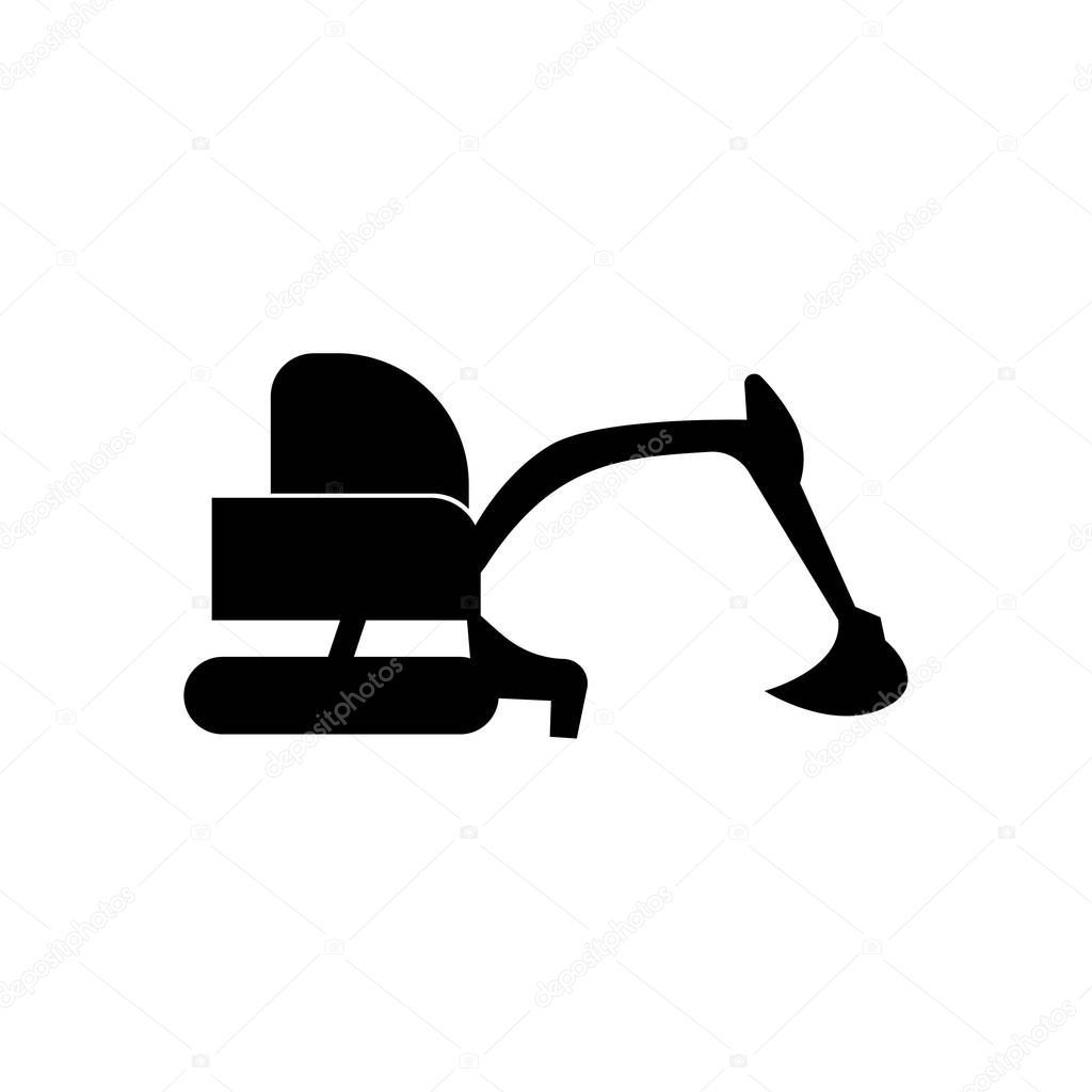 Excavator icon - Excavator machine icon vector