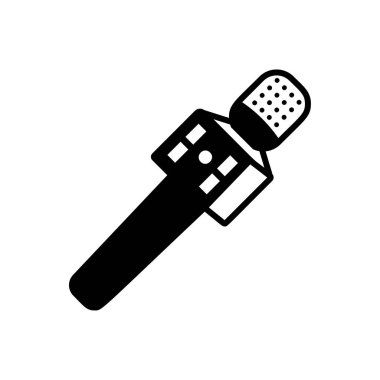 Mikrofon simgesi vektörü - Glyph işareti