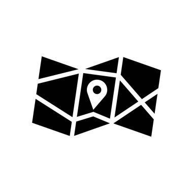 Harita simgesi - Harita işareti ile konum iğnesi - vektör