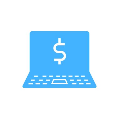 Bir dolar işareti ile Laptop - vektör