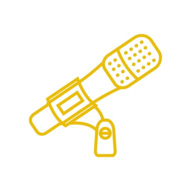 Mikrofon simgesi vektörü - Çizgi resmi