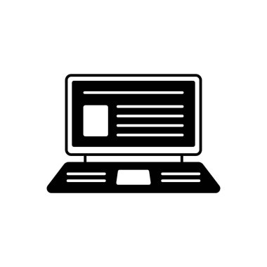 Web sayfası simgesi ile Dizüstü Bilgisayar - vektör