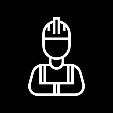 İnşaat işçisi simgesi - İşçi işareti vektörü