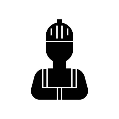 İnşaat işçisi simgesi - İşçi işareti vektörü