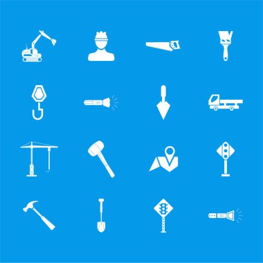 İnşaat simgeleri kümesi - İnşaat işareti simgesi - İş simgeleri seti