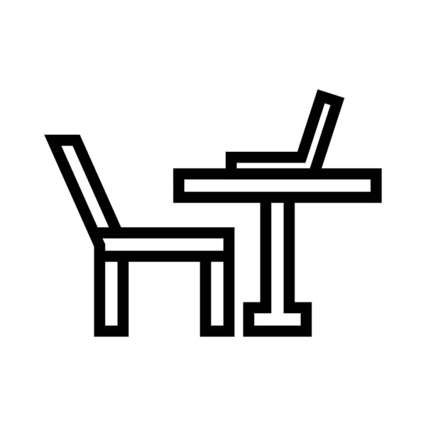 Büro-Symbol - Zeichenvektor am Arbeitsplatz — Stockvektor