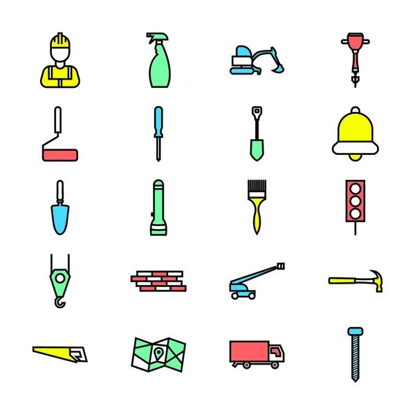 Set of construction icons - Construction sign symbol - Vector — Stock Vector