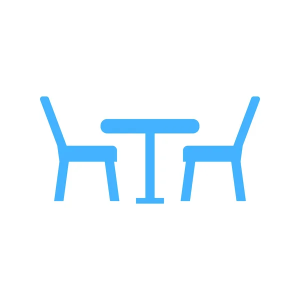Twee stoelen met tafel icoon-vector — Stockvector