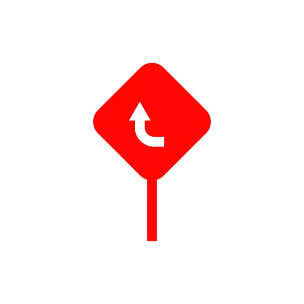 Road teken icon-weg waarschuwing teken-vector — Stockvector