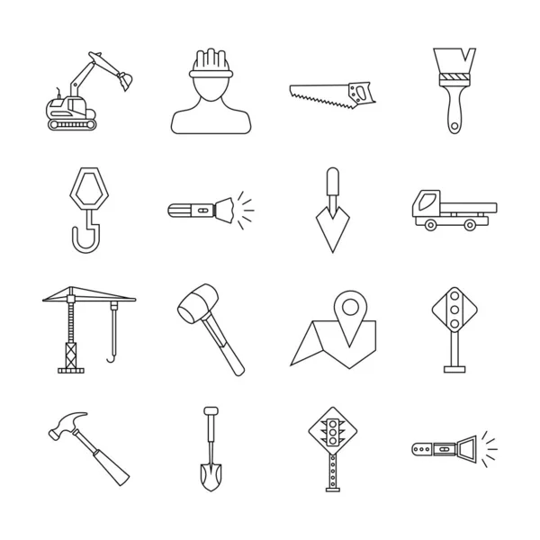 Set di icone di costruzione - Simbolo segno di costruzione - Set di icone aziendali — Vettoriale Stock
