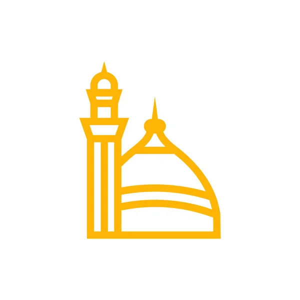 Mosque icon vector - Islamic prayer house sign — Stock Vector