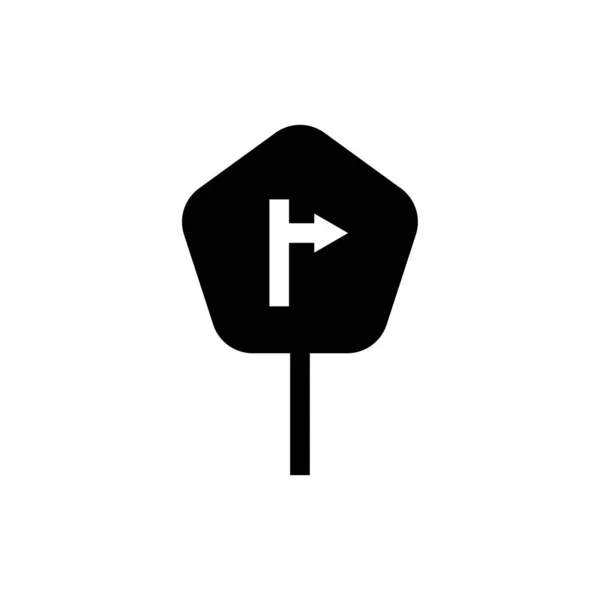 Icona del cartello stradale - Segno di svolta a destra — Vettoriale Stock