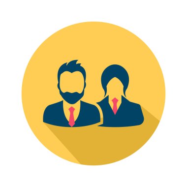 Erkek ve kadın Renkli vektör simgesi - İnsanlar avatarları Düz Simge