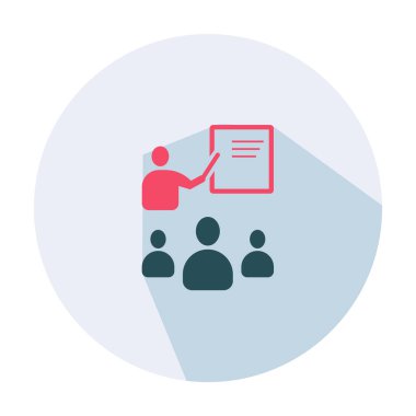 Sınıf simgesi vektörü - Eğitim simgesi - Öğretmen ve öğrenci - sınıf - sunum - ders - eğitim sembolü