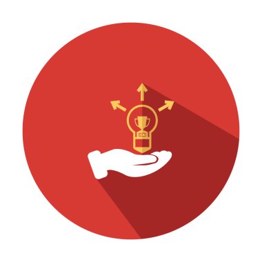 El tutan ampul - Akıllı fikir simgesi izole - Düz vektör