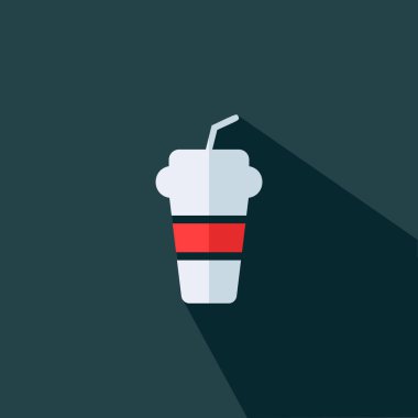 Soğuk kahve işareti simgesi - Düz vektör