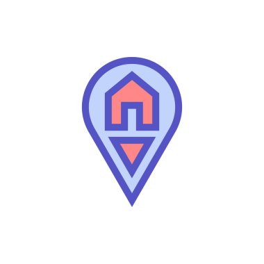 Located House sign icon - vector clipart