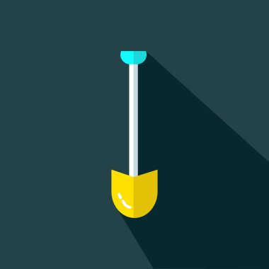 Kürek düz stil simgesi - vektör tasarımı