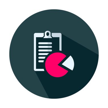 İş raporu simgesi vektörü - Düz belge işareti