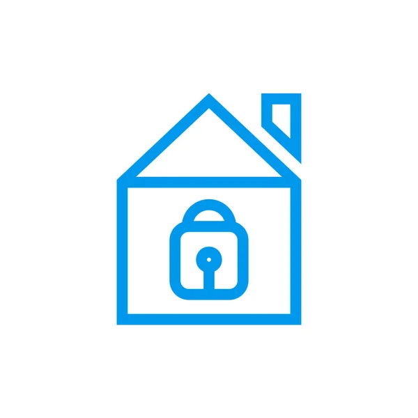 Casa signo de protección - Seguridad inmobiliaria icono vector — Archivo Imágenes Vectoriales