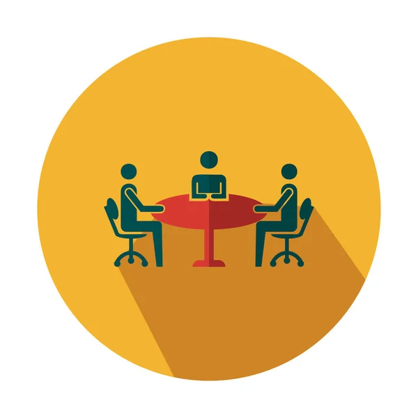 Icono de reunión de negocios vector - Plano signo de discusión de grupo — Vector de stock
