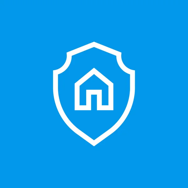 Casa signo de protección - Seguridad inmobiliaria icono vector — Archivo Imágenes Vectoriales