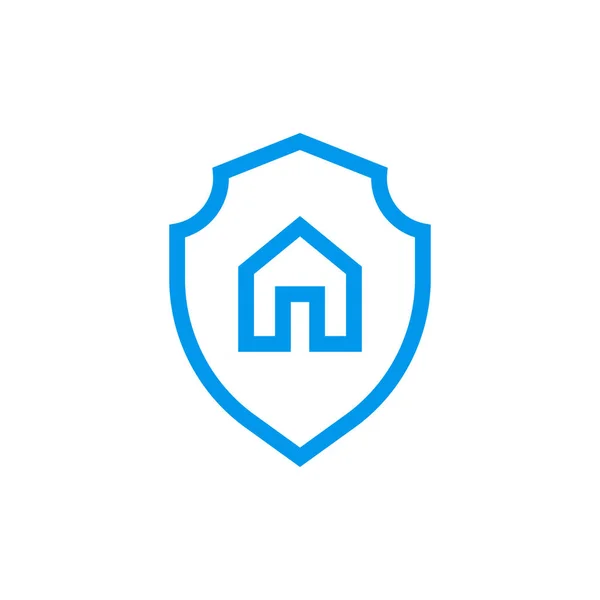 Casa segno di protezione - Sicurezza immobiliare icona vettore — Vettoriale Stock