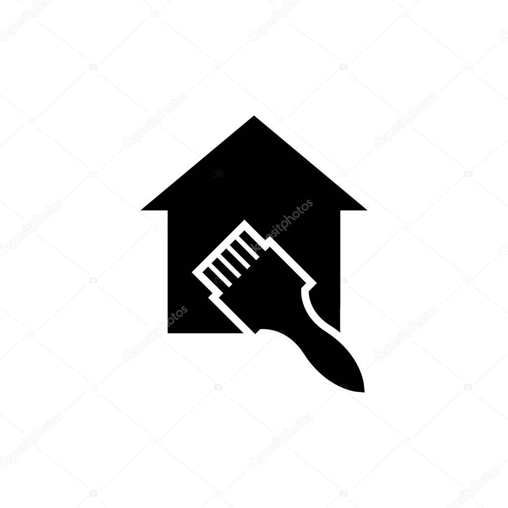 House renovation icon vector - Real estate painting service sign