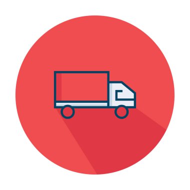 Teslimat kamyon düz simge vektör