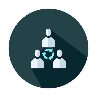 İş adamları daire simge vektör üteamwork - Düz illüstrasyon