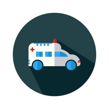 Ambulans işareti simgesi - Düz vektör çizimi