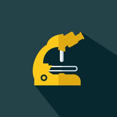 Mikroskop işareti Simgesi - Düz vektör çizimi