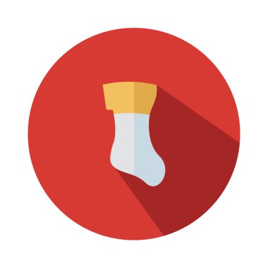 Noel düz simge çorap illüstrasyon - vektör