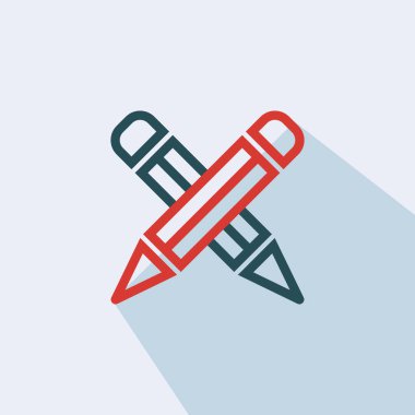 İki kalem vektör düz simgesi - vektör