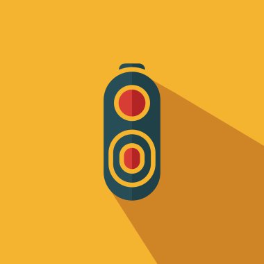 Kamera düz simgesi - Modern kamera düz işaret vektörü - İllüstrasyon