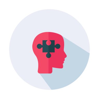 Puzzle Piece Siluet Kafa - Psikoloji düz kavram