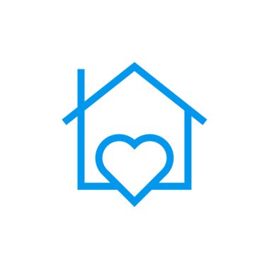 Kalp simgesi ile House - vektör