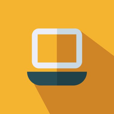 Bilgisayar işareti simgesi - Düz dizüstü bilgisayar simgesi