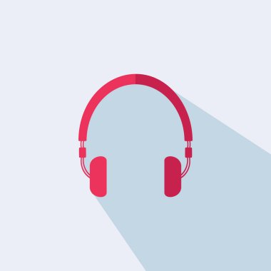 Kulaklık simgesi vektörü - Kulaklık düz işaret vektörü