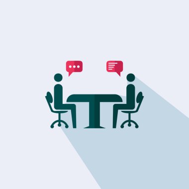 İşadamı toplantı vektör simgesi - İş danışmanlık düz işareti